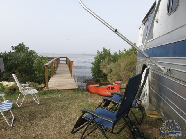 Our fabulous spot in Cedar Key. The fog we're under perfectly reflects our lives right now too. 