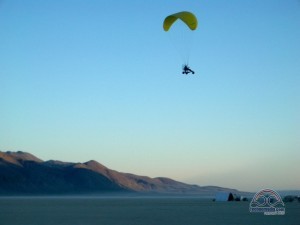 Chris flying his paramotor. 