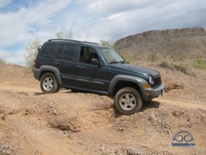 Our Jeep 'stuck' - scary at first, but we figured it out. 