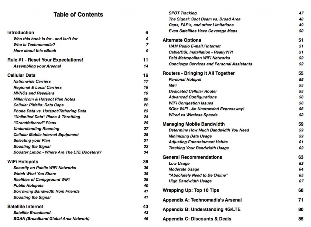 The table of contents!