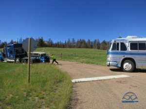 One of the many angle they had to maneuver to get us to the flat spot up the hill. 