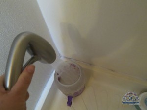 Our fancy cold water reclamation system - a bucket.