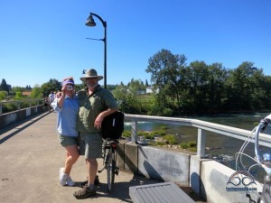 Biking around Eugene with Greg & Deb of AM Solar. 