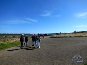 Greeting visitors to the lighthouse.