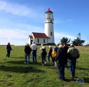Mixing it up - leading a tour group through the lighthouse. 