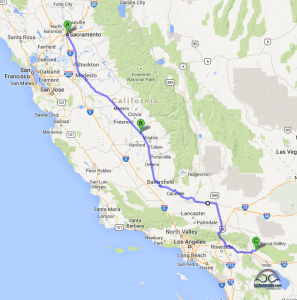 Our 500 mile repositioning from Sacramento to Desert Hot Springs.