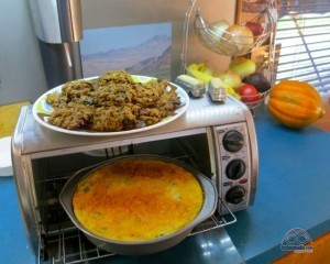 RV cooking - I made zucchini chocolate chip oatmeal cranberry cookies, and a fabulous cheesy zucchini casserole. 