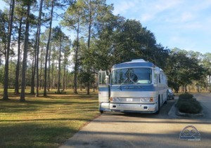 Our beautiful campsite at the Mississippi Welcome Center. Wow! Private landscaped pull thrus??