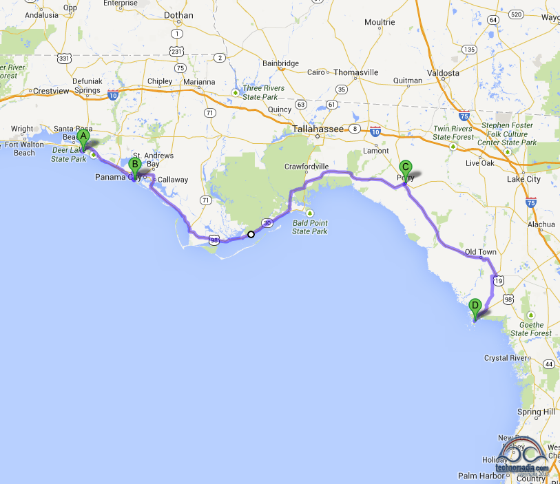 Our 305 mile journey to our winter destination of Cedar Key!