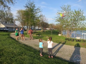 Flying a kite with the Moreau-Cook Family. 