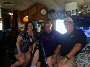 Being interviewed by John & Kathy Huggins.