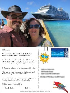 We sent postcards from our cruise - before we even made it back!