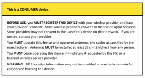 FCC Booster Warning Label