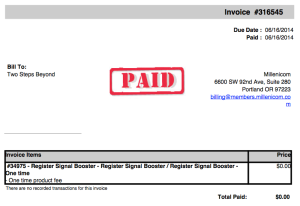 Millenicom's Booster Registration Invoice?!?!