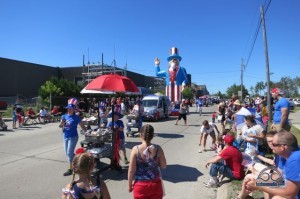 At the start of the parade route!