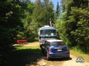 Our wonderfully secluded spot at Harrisville SP.