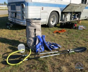 The bag is large enough to hold the kayak and both the seats. 