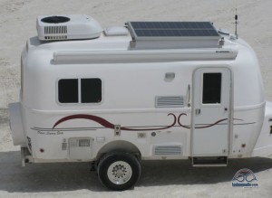 The Oliver, with 200w of solar. We only used a propane converted Honda 2000 generator to run the A/C.