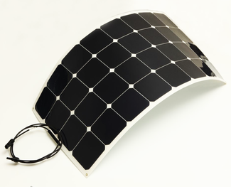 A flexible panel made up of 32 individual solar cells.