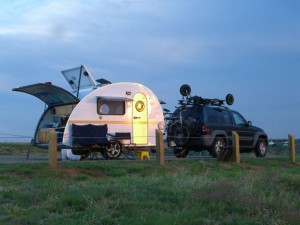 Sunset along Lake Meredith - our first month on the road!