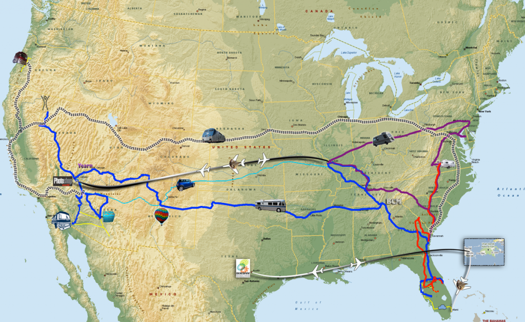Technomadia's 2011 Travel Route