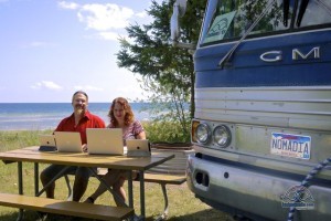 We work (but hardly ever at picnic tables.)