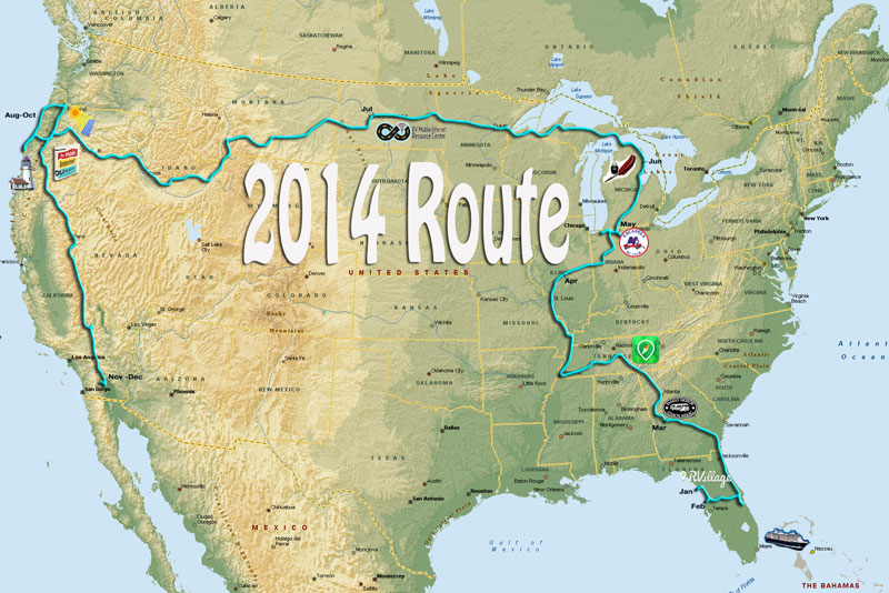 Last year's hand made travel route map. 
