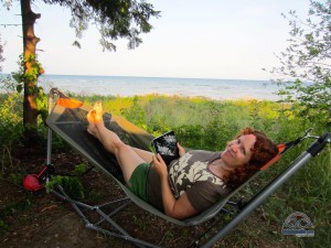 Spending an afternoon relaxing in a hammock in the shade on the shores of a lake sure beats sweltering inside a hot aluminum tube fighting to keep cool.