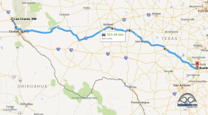 The general route we're taking into Austin. Only adds about 40 miles to following I-10, but all new to us stops!