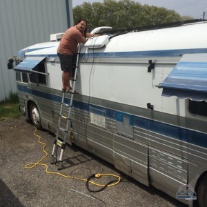 Removing all our antennas from the roof in prep for re-painting.