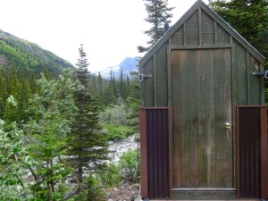 Scenic outhouse. 