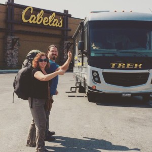 Hitching a ride with the Snowmads in their new Trek motorhome.