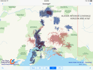 AT&T versus Verizon 4G coverage in Alaska (from the May update to our mobile app Coverage?)