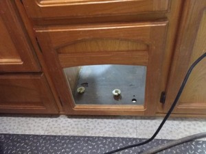 Kiki's new letterbox chamber coming together - her new cat door. 