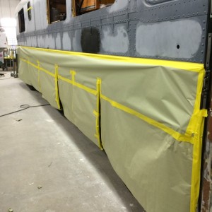 The bus being prepped for painting!