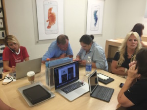 Reps from Verizon, AT&T and Sprint - all at one table on iPhone 6s launch day.