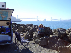 Our first date - solar powered working with a million dollar view. The perfect introduction to technomadism!