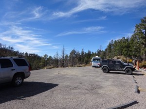 The parking lot, and the space we had to turn around.