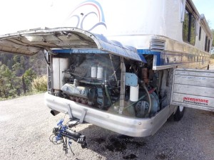 When you live on the road in a vintage bus.. you get used to this.