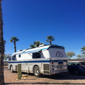 Refreshing our tanks at Saddle Mountain RV Park.