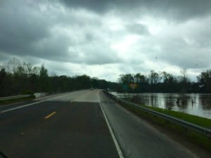 The Sabine River... Highway 190 re-opened just in time for us cross. 