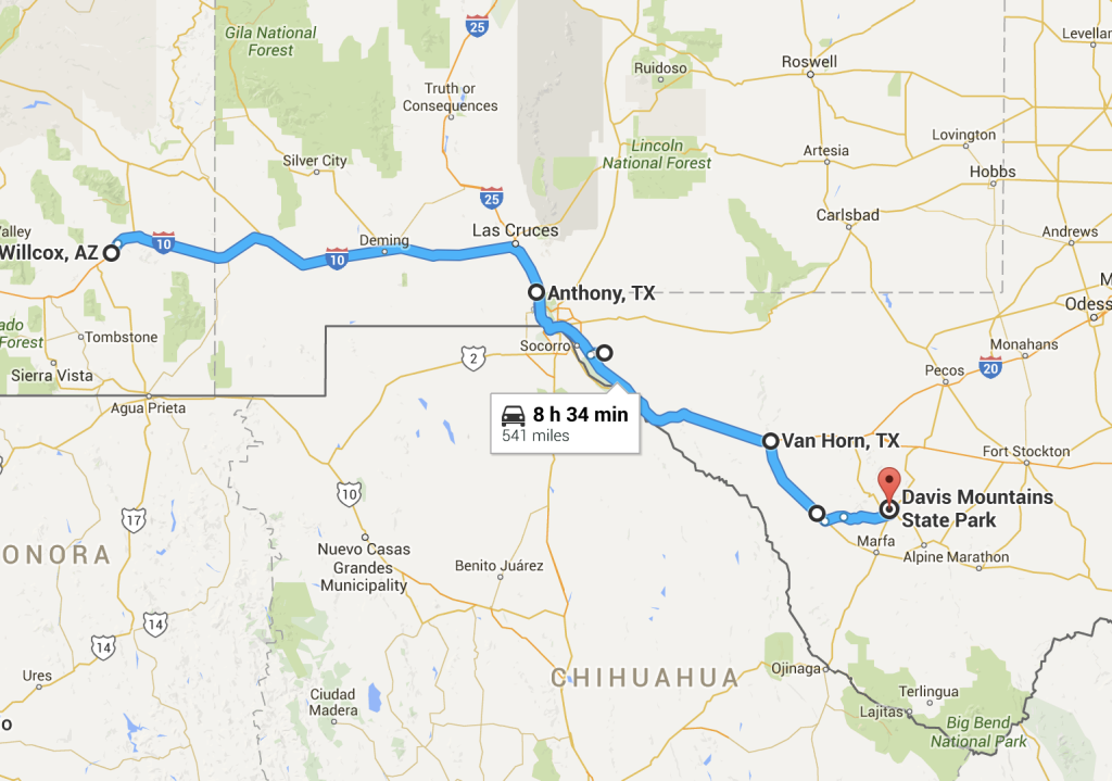 Our route thus far...