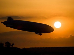 The Zeppelin Eureka at sunset.