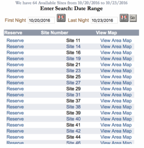 Sites Available in your Range.