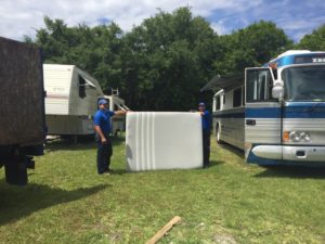 A local charity picking up our Leesa mattress back in May.