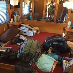 Getting packed into a backpack each for our 3-week adventure.