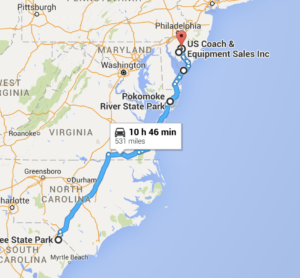 Our general route since Little Pee Dee State Park. 