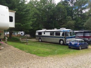 We never expect much for our 'sleeping at the dump station stays'. But we were immediately impressed with how wide the sites where at Ames Brook. 