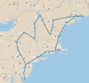 Our general route this summer.