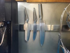Our Global knives and knife mount. 